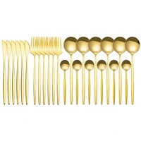 golden cutlery set 24pcs gold dinnerware set cutlery set stainless steel coffee spoons knife fork cutlery set tableware set