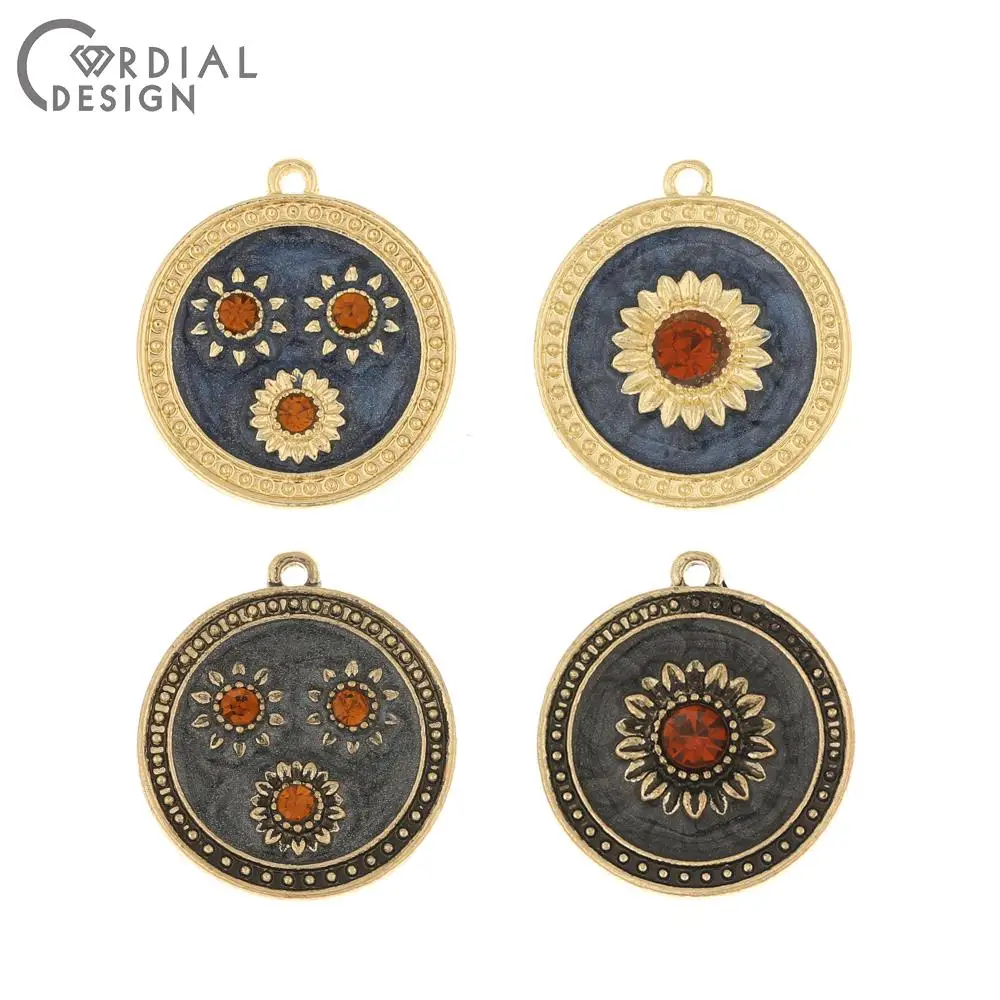 

Cordial Design 50Pcs 20*23MM Jewelry Accessories/DIY Rhinestone Charms/Paint Effect/Round Shape/Hand Made/Earring Findings