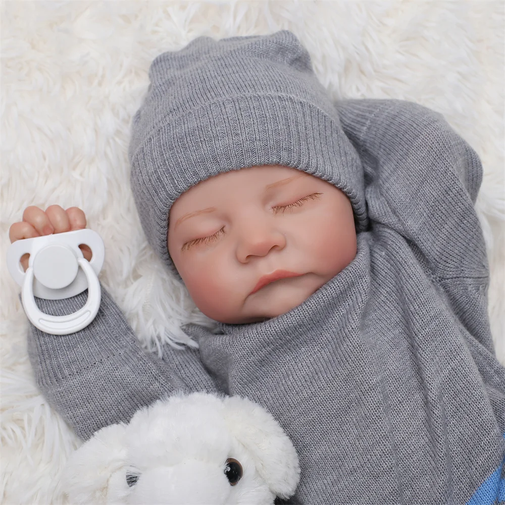CUAIBB 18inch 46cm Full Body Silicone Reborn Baby Doll Reali