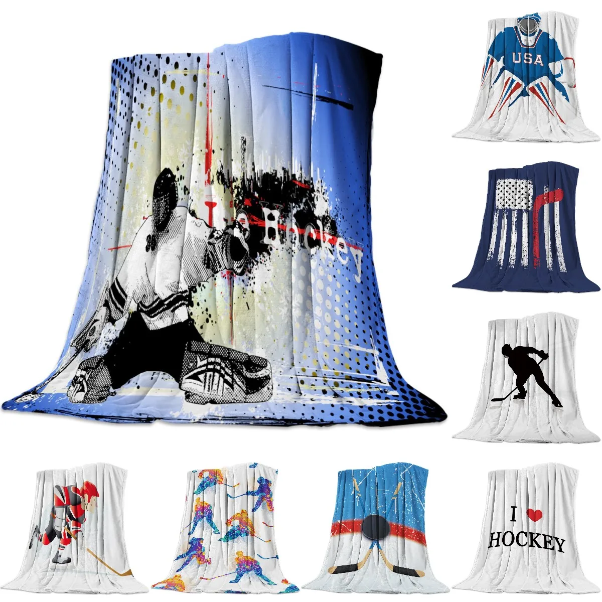 

Soft Warm Coral Fleece Blanket Ice Hockey Motion Winter Sheet Bedspread Sofa Throw Light Thin Flannel Blankets Queen King Size