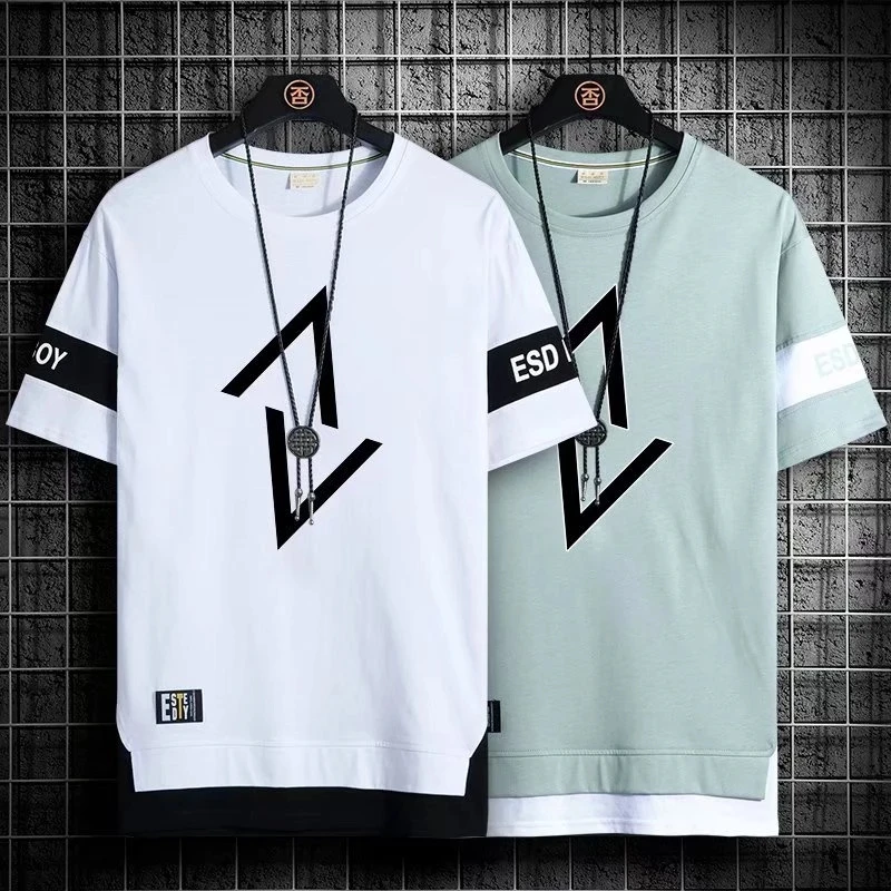 

2022 New Men's T Shirts Fashion Summer Streetwear Print T Shirt Casual Men Clothing Harajuku Short Sleeve Tops Tees Men