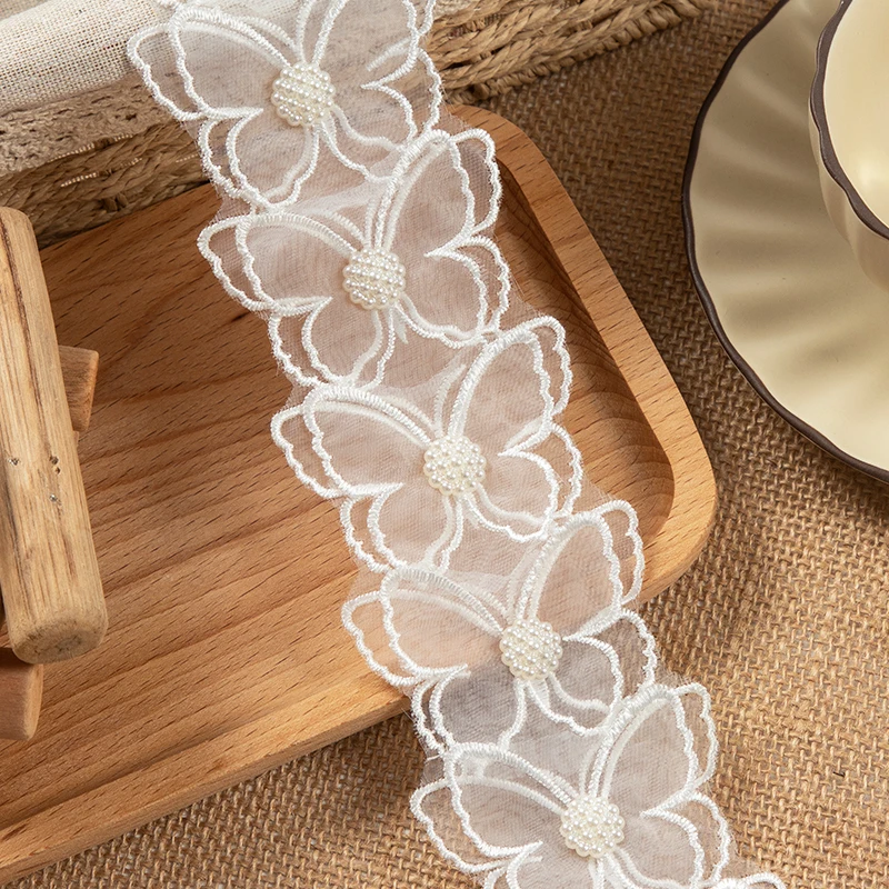 

Wedding Dress DIY Sewing Accessories 3D Butterfly Lace Fabric Ribbons Christmas Crafts Supplies Handmade Materials Patch 2meters