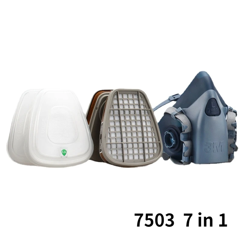 

Original 7 in 1 Suit 7501 7502 7503 Half Face Respirator Gas Mask Industrial PM2.5 Dust-Proof Facemask Painting Spraying