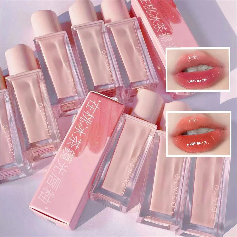 

Pink Mirror Water Lip Gloss Lip Glaze Shimmer Glass Lip Oil Liquid Lipstick Waterproof Moisturizing Lip Balm Makeup Cosmetics