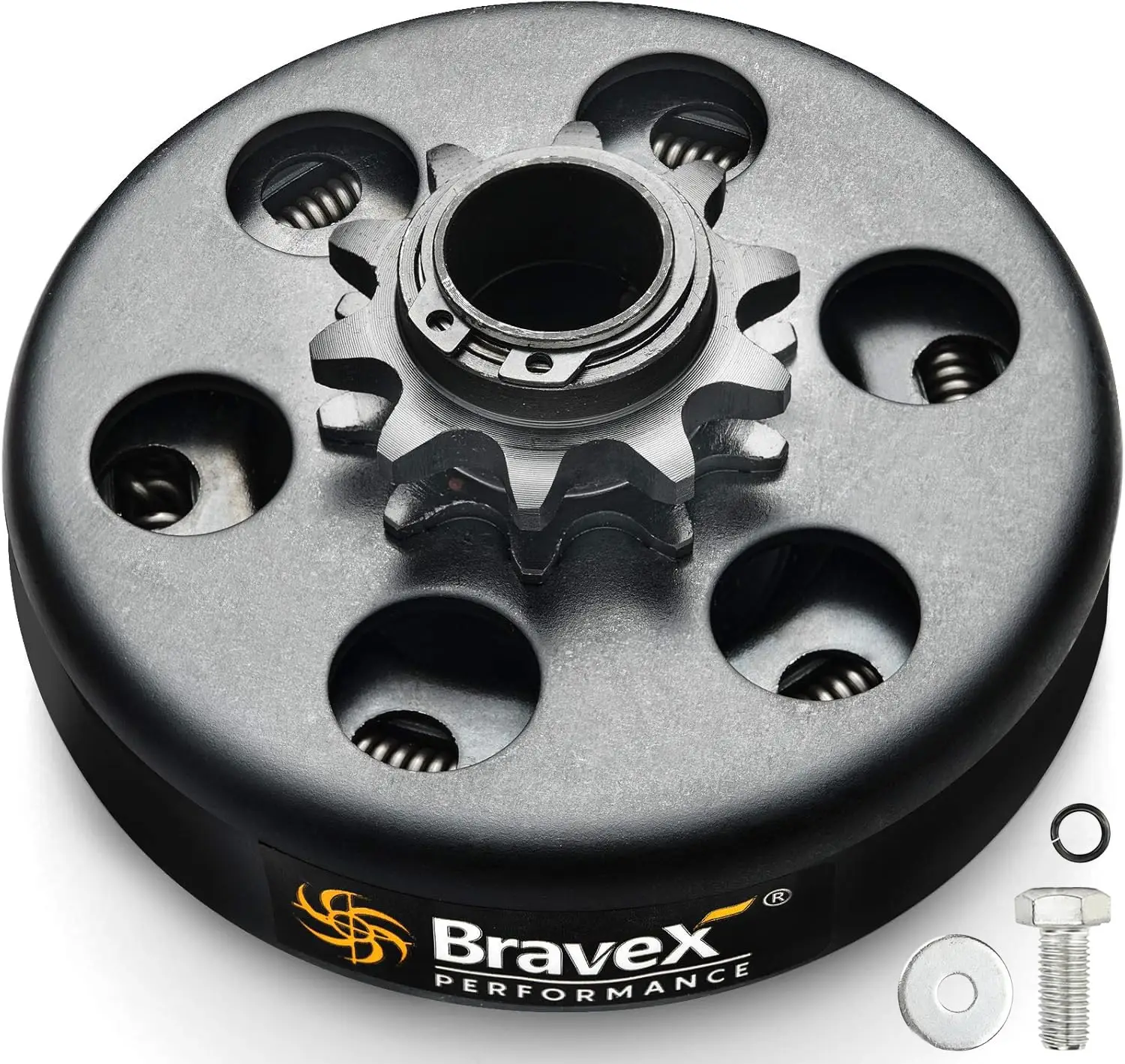 Фото Центробежное сцепление Bravex, диаметр 3/4 дюйма, 10 зубьев, для картингов и мини-мотоциклов # 40 # 41 # Цепь 420, усиленная, для картинга и внедорожных мотоциклов №1