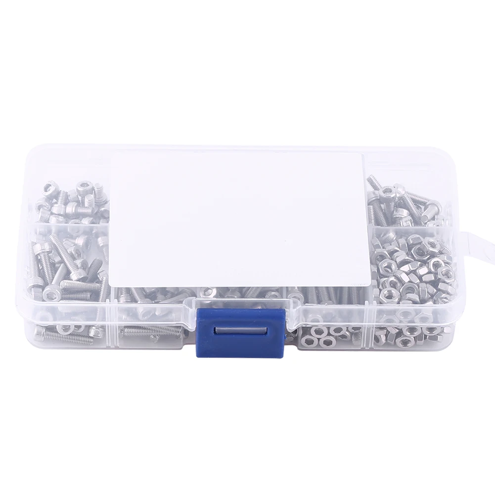 

340pcs M3 Stainless Steel SS304 Hex Socket Cap Head Screws and Nuts Assortment Hex Socket Screws