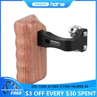 hdrig reversible wooden handgrip medium size with 14 20 thumbscrew knob right universally for dslr camera cage rig