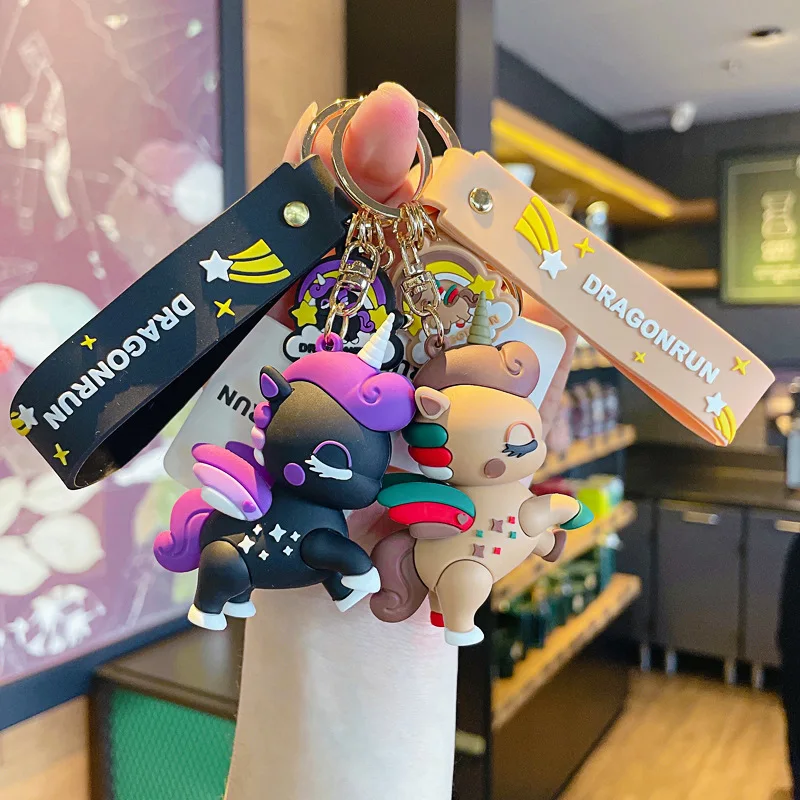 

Cute Unicorn Doll Keychain Cartoon Creative Keyring Fashion Couple Bag Ornament Key Chain Car Pendant Accessories Birthday Gift