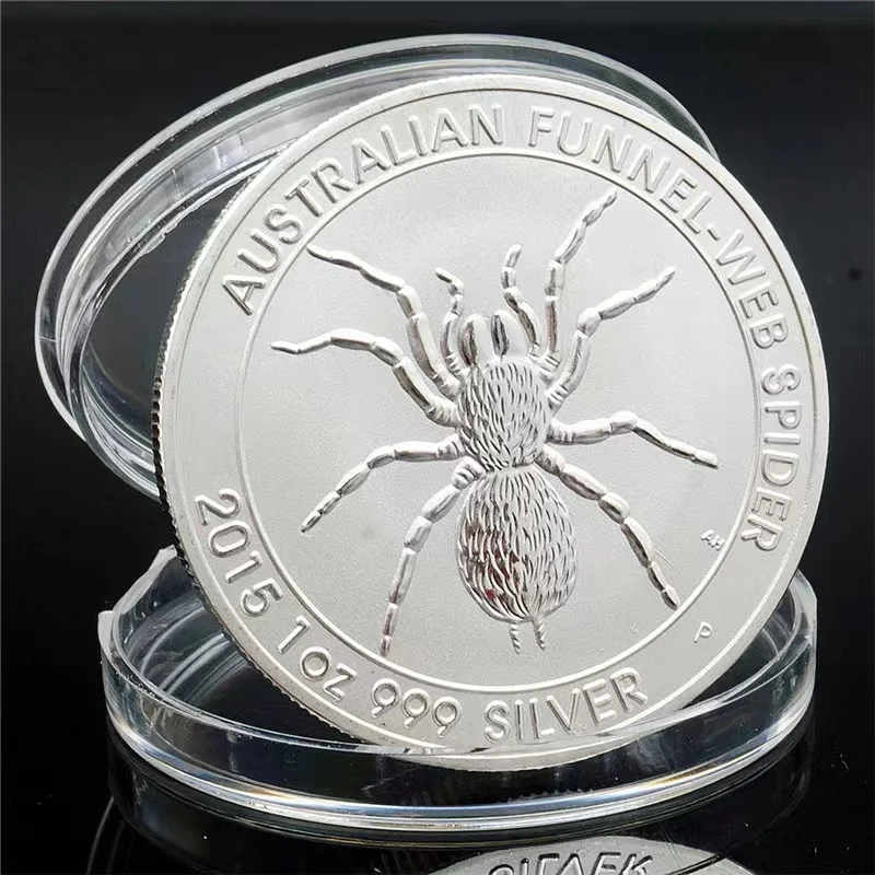 

Australian Coins Funnel Web Spider 1OZ 999 Silver Plated Australia Animal Commemorative Coin for Collection Souvenir Gift