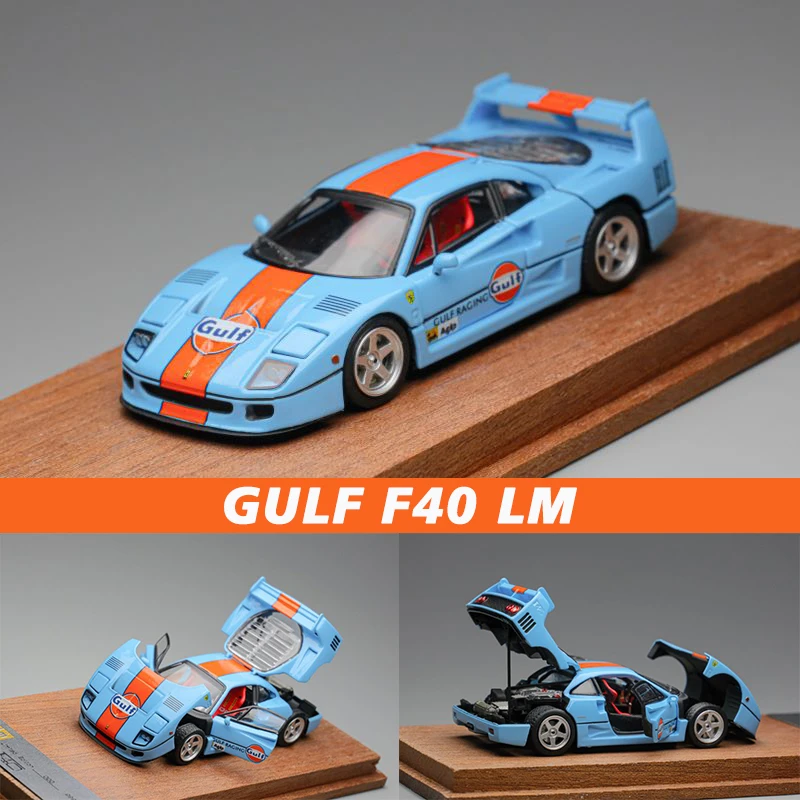 

PGM 1:64 Retro Sports Gulf F40 LM Full Door Alloy Diorama Car Model Collection Miniature Carros Toys Pre Sale