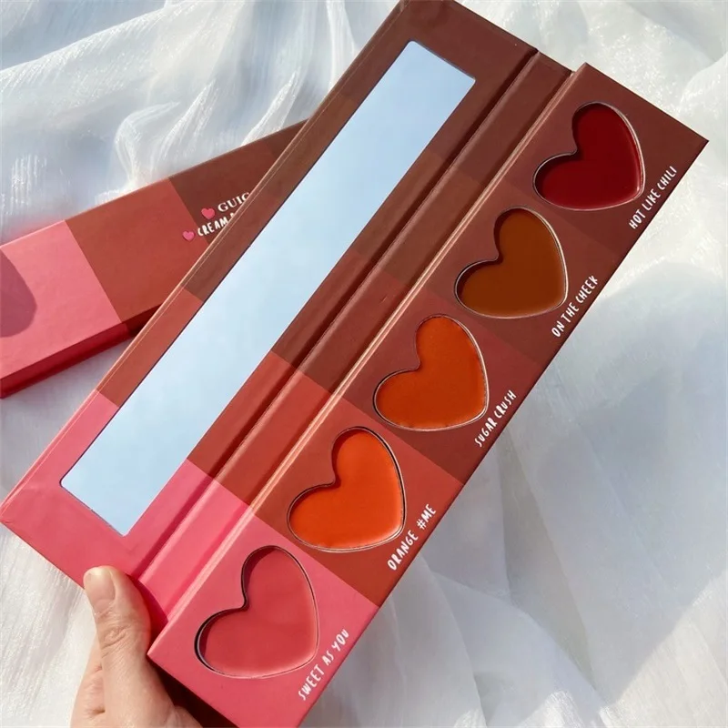 

Macaron love blush plate cream texture lip and cheek dual-use blush cream repairing eye shadow all-in-one