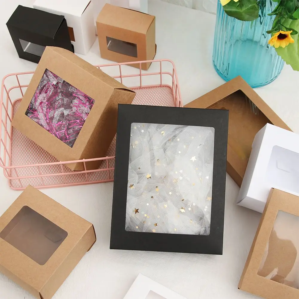 Gift Box Cake Package With Clear Pvc Window Candy Wrapping Bag Wedding Birthday Party Favors