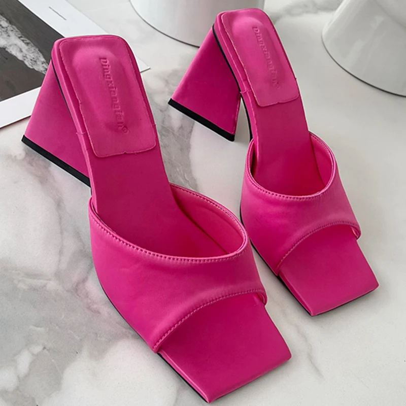 

Туфли-лодочки женские на высоком толстом каблуке, сандалии на высоком каблуке, Тапочки, весна 2022