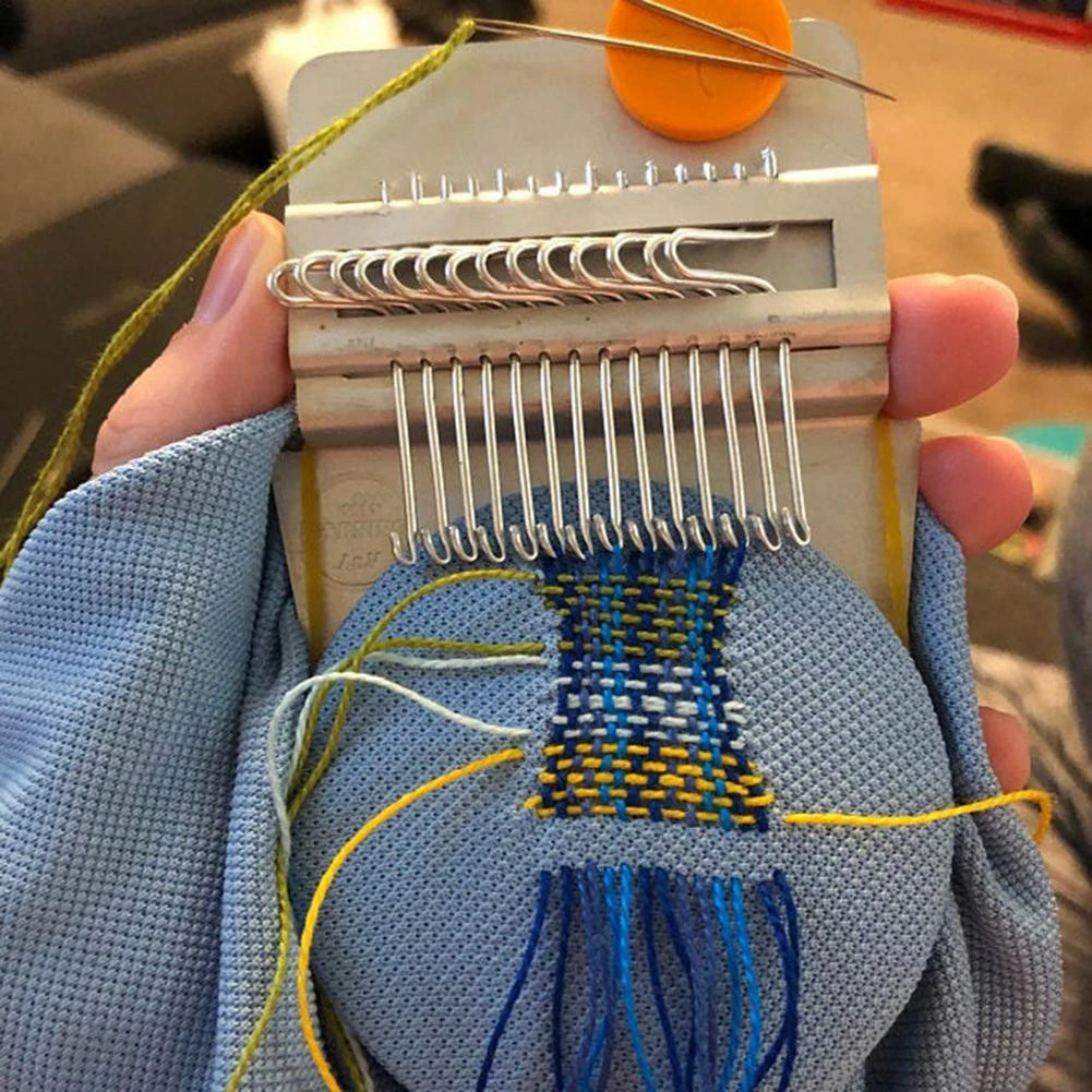 

Kleine Loom Kit Speedweve Type Weave Tool 10-42 Hooks Small Weaving Loom Mending Loom for DIY Jeans Socks Clothes Repair