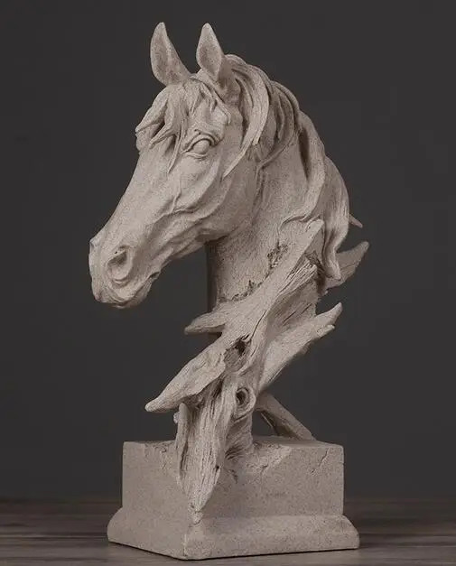 

horse NORDIC CATS BUST SCULPTURE ANIMAL SHAPE LIVING ROOM BEDROOM TV STAND SANDSTONE CRAFTS CREATIVE DECORATION L3331