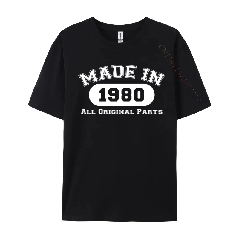 Made In 1980 All Original Parts Funny 42nd Birthday Cool Design T Shirts For Men Cotton Plus Size Shirt Printed On