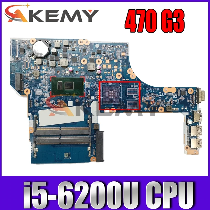 

Для HP Probook 450 G3 470 G3 материнская плата для ноутбука DAX63CMB6C0 DAX63CMB6D1 ЦПУ I5-6200U DDR4 855672-601 855672-501 100% протестированная работа