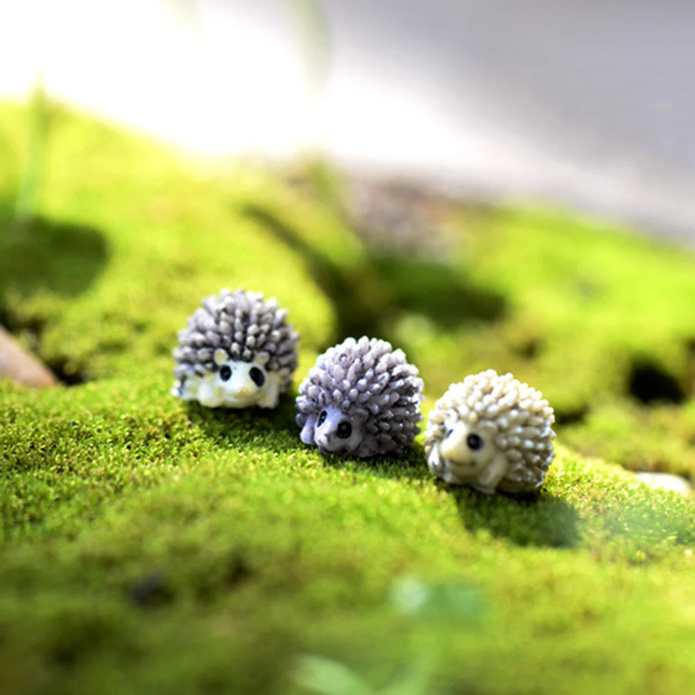 

10pcs Micro Landscape Mini Hedgehog Simulation Cartoon Animal Miniature Statue Resin Crafts Desktop Ornaments Home
