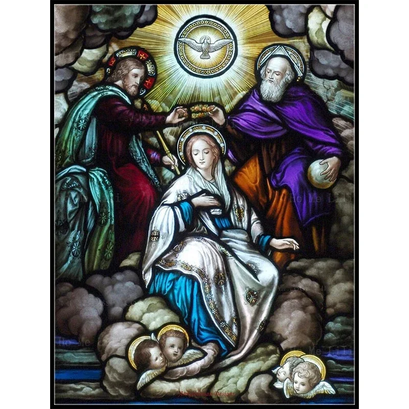 Дева и Иисус Святого Маргарета мраморное коронация благородной Марии холст