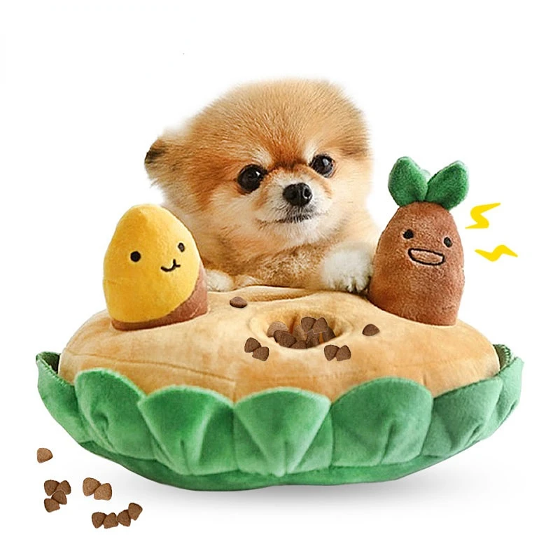 

Creative Dog Toy Interactive Squeaker Soft Plush Kitten Sniffing Toy Chew Puzzle IQ Training For Small Pets Activity Slow Feeder