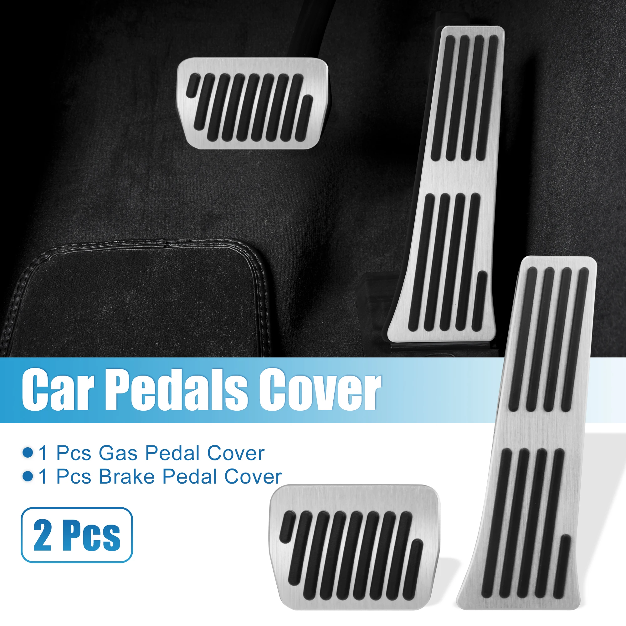 

Uxcell Gas Brake Pedal Cover Anti Slip Foot Pedals Cover for Ford Explorer 2020 Aluminum Alloy Silver Tone