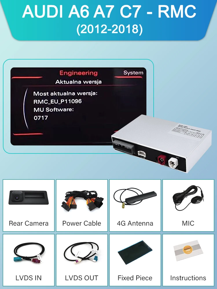 

Беспроводная камера CarPlay для Audi A6 A7 C7 MMI 3G HN+R 2009-2015 RMC 2012-2018 MIB 2016-2018 Car Play Android Автоматическая камера заднего вида