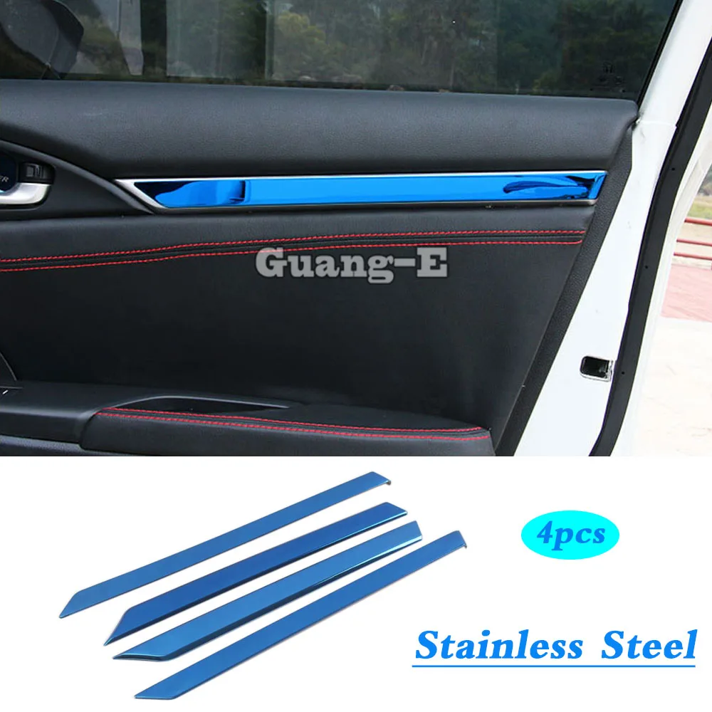 

Car ABS/Stainless Steel Interior Inner Door Trim Glass Window Garnish Stick For Honda Civic 10th 2016 2017 2018 2019 2020 2021