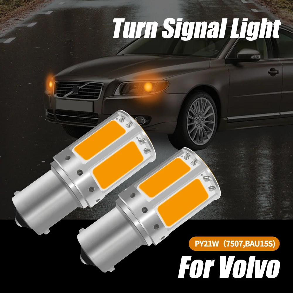 

2pcs LED Turn Signal Light Blub Lamp PY21W 7507 BAU15S Canbus No Error For Volvo C30 C70 S40 S60 S80 V40 V50 V70 XC70