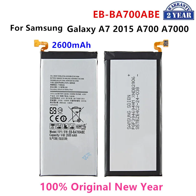 

100% Orginal EB-BA700ABE 2600mAh Battery For Samsung Galaxy A7 2015 A700FD SM-A700 A700L A700F/H/S A700K A700YD A7000 A7009