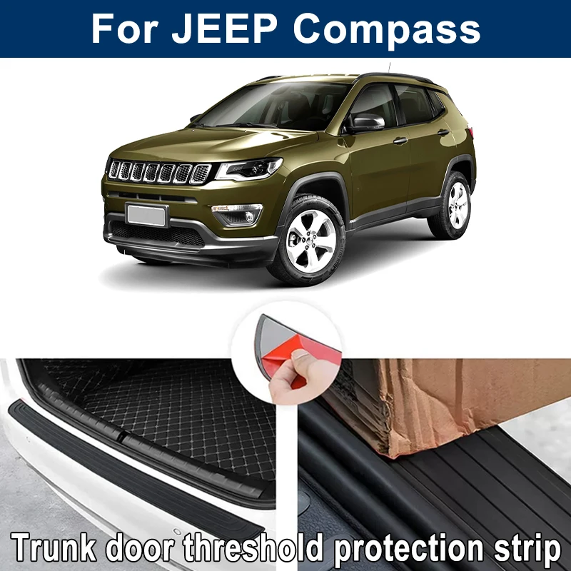 Фото Защитная накладка на задний бампер и порог багажника для JEEP Compass, резиновые молдинги, декоративная полоса, аксессуары для экстерьера автомобиля №2