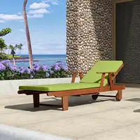 Outdoor swimming pool courtyard sunshine room leisure solid wood bed resort hotel outdoor garden waterproof beach chair