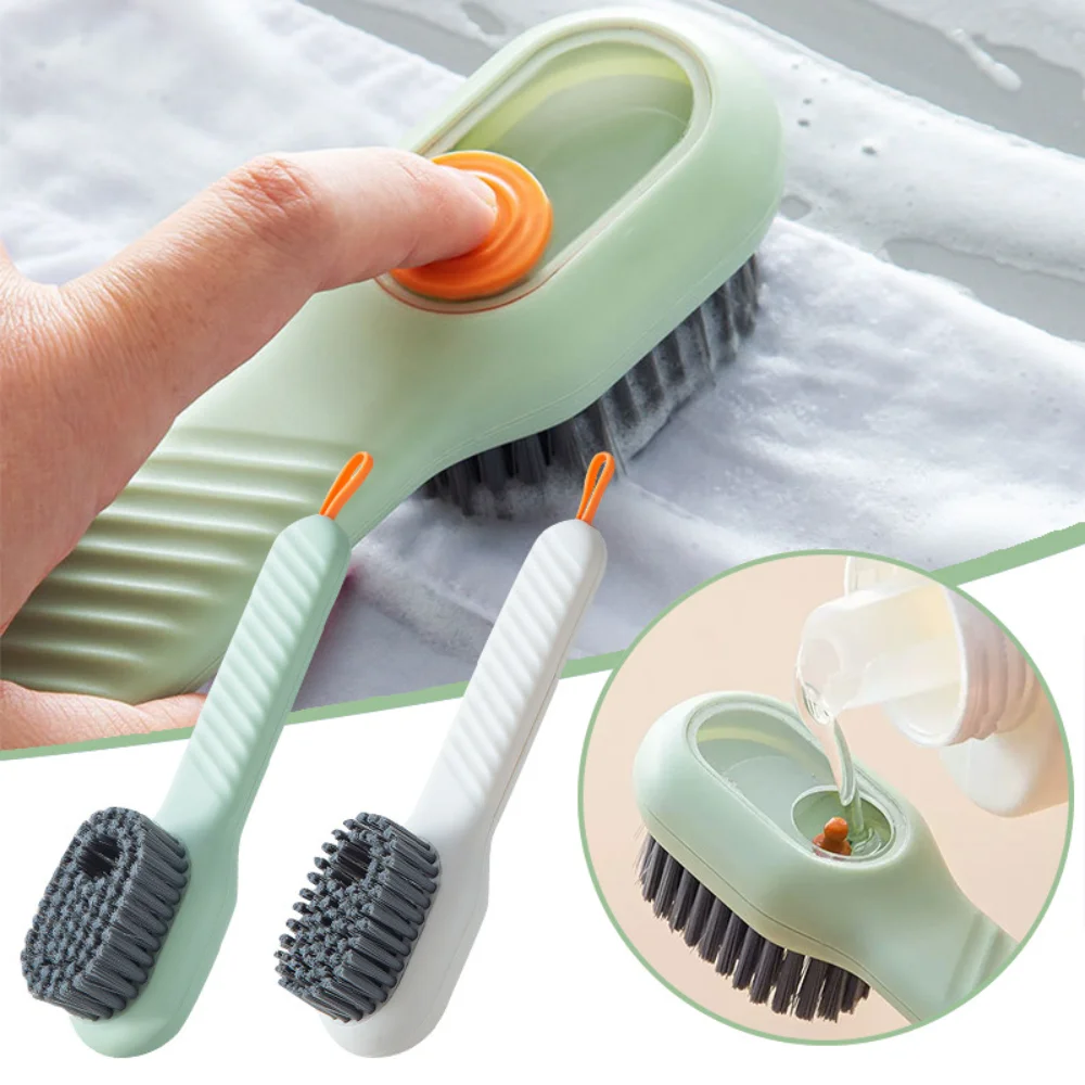

1/2pcs Multifunctional Soft Bristle Cleaning Brush with Cleaning Liquid Added Shoe Brush Clothes Brush Household Cleaning Tools