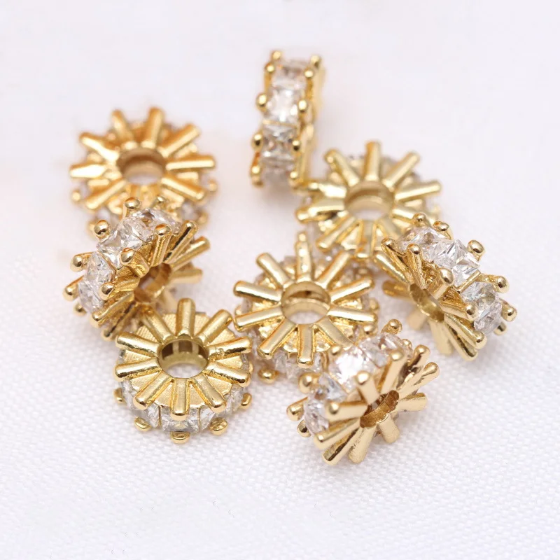 5 шт./партия перфорированные бусины в форме подсолнуха