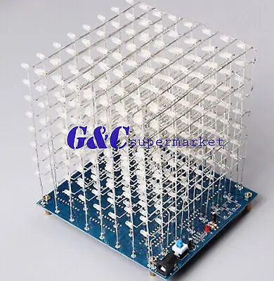 

3D LightSquared DIY Kit 8x8x8 3 мм светодиодный Cube Red Ray светодиодный diy electronics
