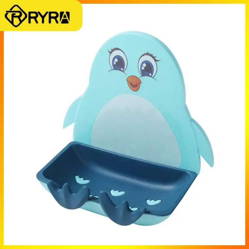 

Drainage Penguin Soap Box Cartoon Soap Box Household Dormitory Storage Rack Sucker Wall Mounted Convenient Soap Holder Lovely