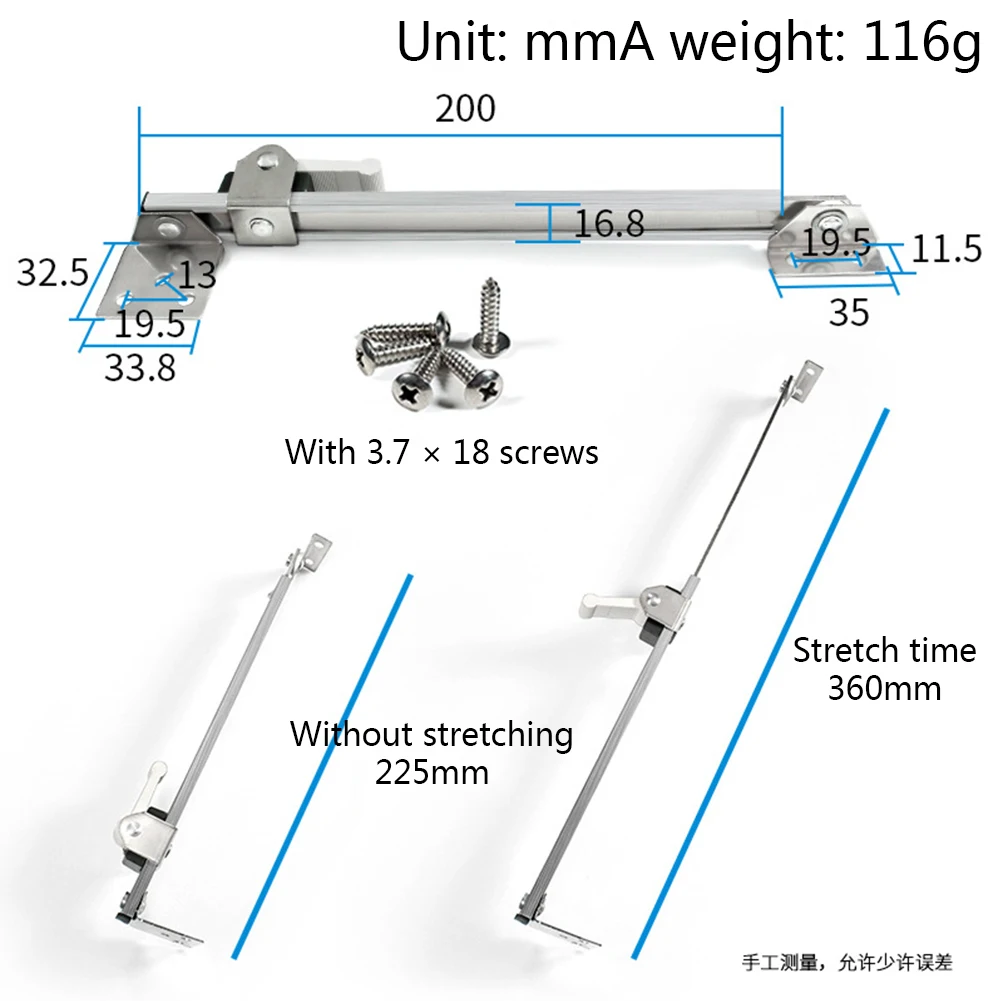 

Stopper Limiter Stainless Steel Gusset Fixed Sliding Angle Controller Accessories Security Wind Brace Telescopic Window Support