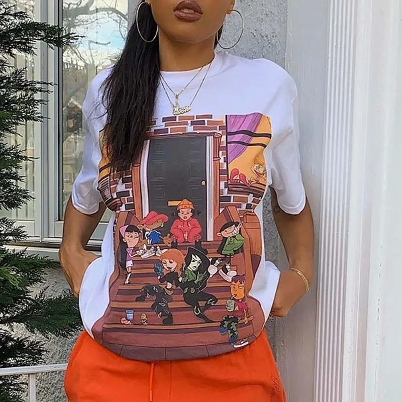 

European And American New Women's Printed T-shirt