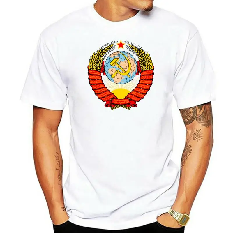 

Черная Мужская футболка с надписью «герб России» и «СССР», размер S - 3XL