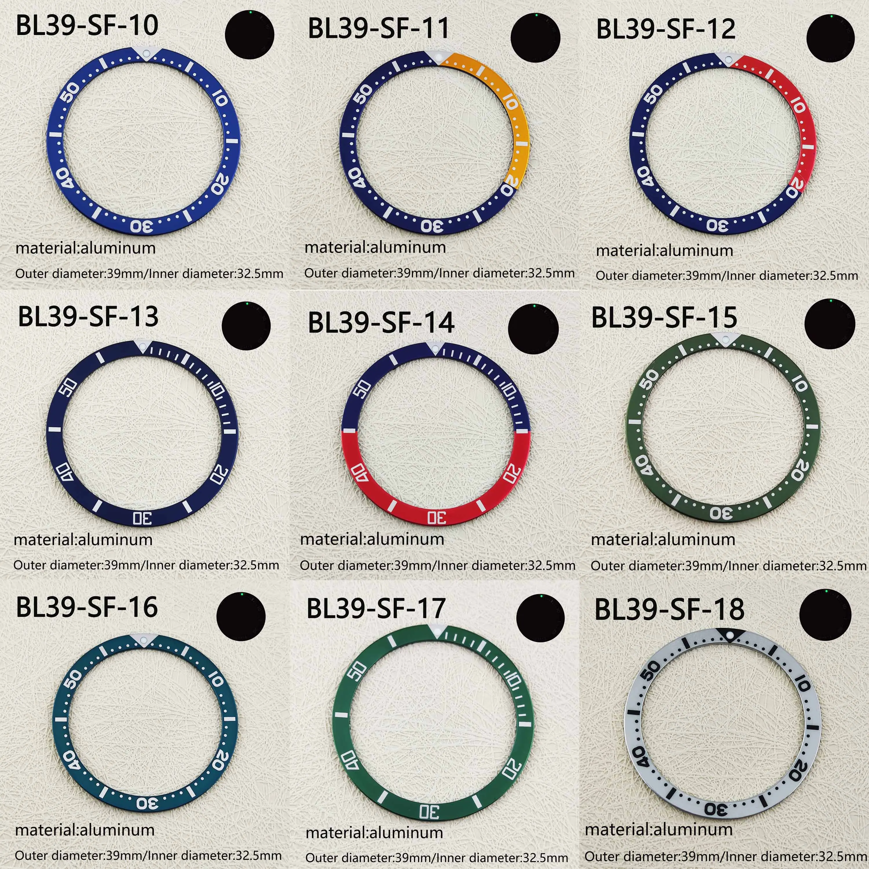 

38mm aluminum bezel watch ring NH35 NH36 bezel seikomod watch Bezel Insert Ring watch accessory BLSF1-18