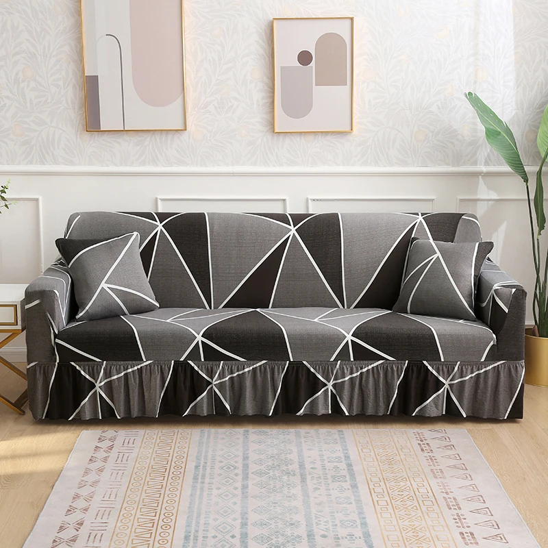 

Simple Black Sofa Cover Slipcovers Stretch Sofa Covers Living Room Sofa Towel Elastic Couch Chair Cover 1/2/63/4 seater S/L/XL