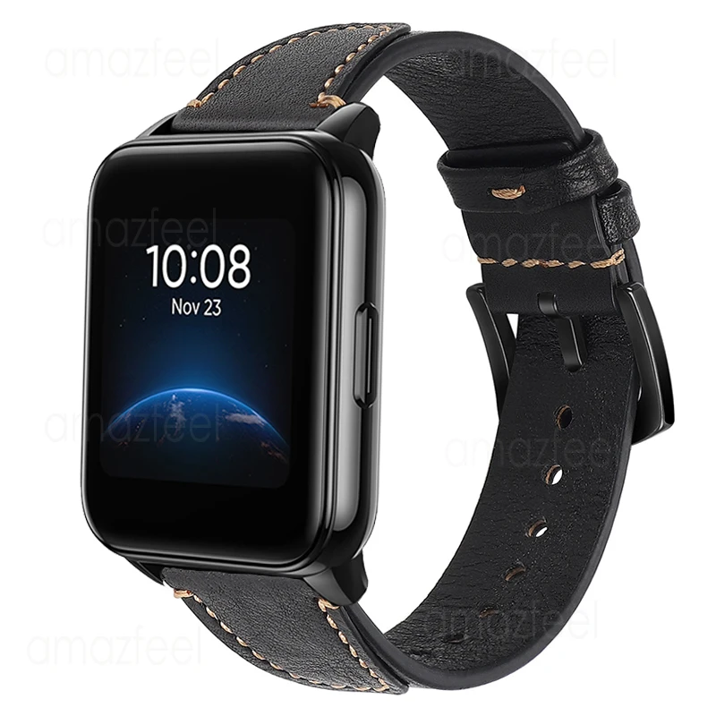 

22mm Genuine Leather Strap for Realme Watch 2 Pro Smart Watch Band Accessories Bracelets for Realme Watch S Pro Wristband Belt