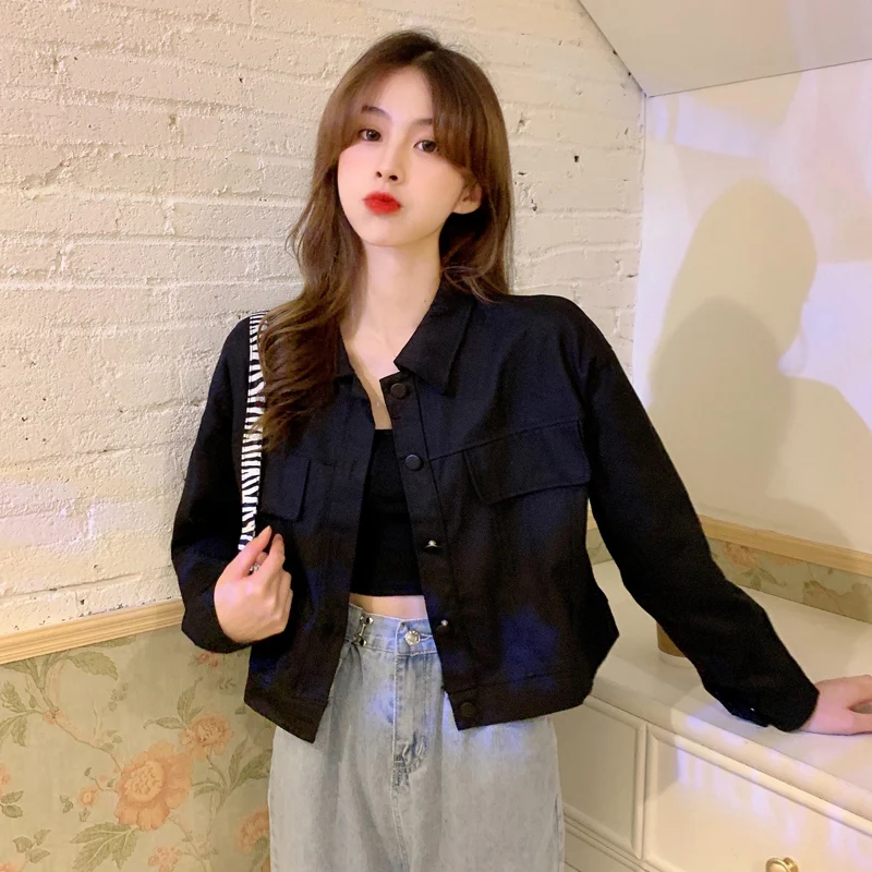 

Spring 2022 new female Korean small coat short loose and versatile casual student long sleeve French top trend