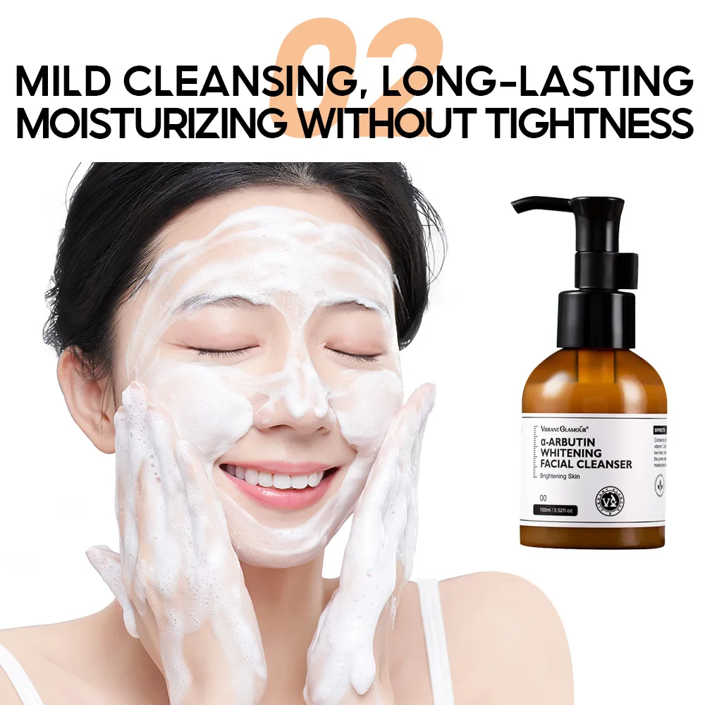 120ml Cleansing Firming Pore Reduction Facial Cleanser Deep Cleaning Refreshing Arbutin Cleanser Free Shipping