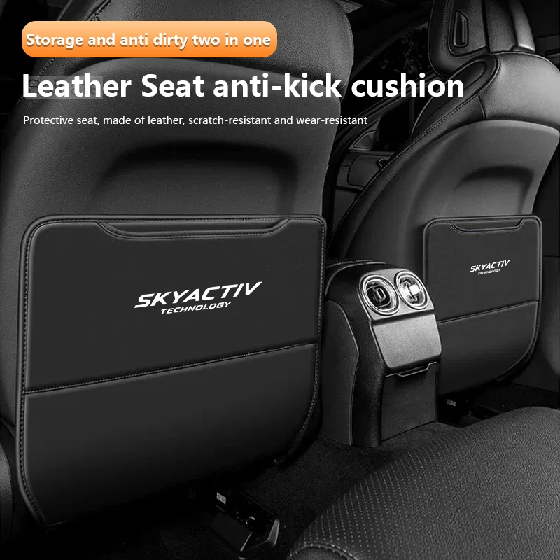 Фото Защитная накладка на спинку сиденья автомобиля с логотипом Skyactiv для Mazda Axela 3, 6, CX-30, CX-5, Atenza, защитные коврики от детских пинков на спинку сиденья №5