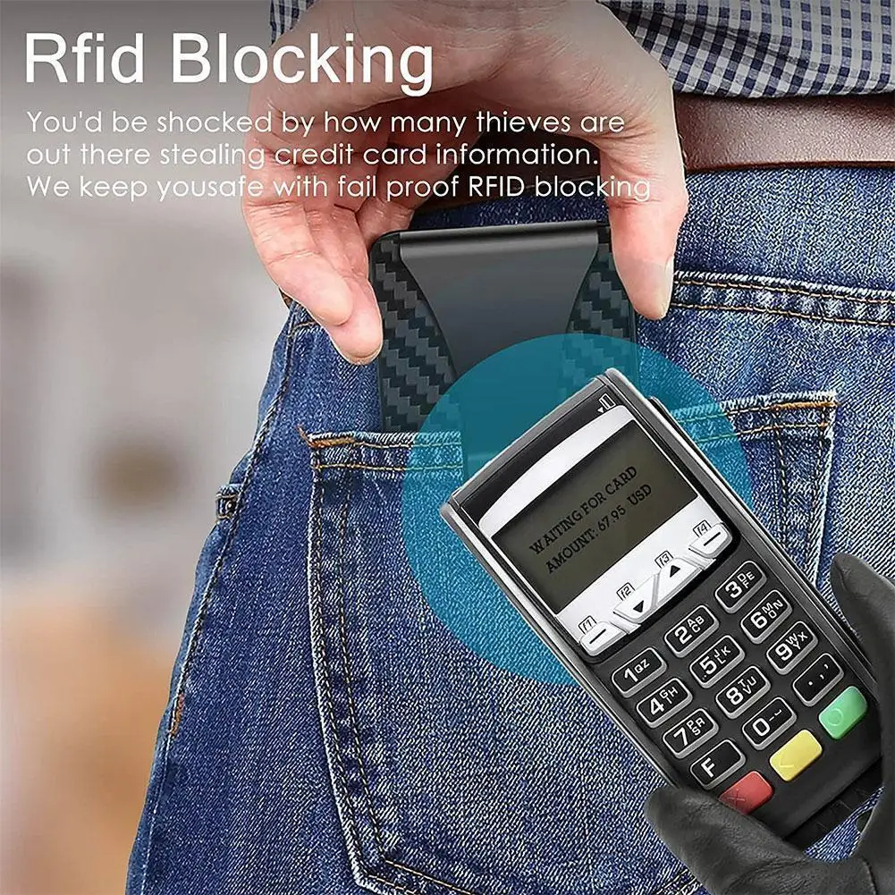 

Id Credit Card Holder Wallet For Men Business Carbon Fiber Slim Mini Small Money Bag Wallets Purse Gift For Men R2v1