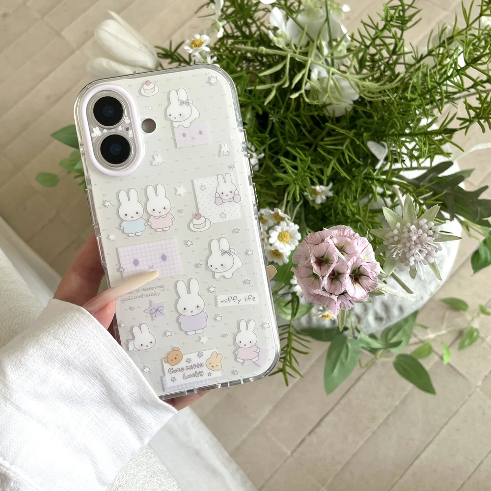 Милый корейский мультяшный чехол с кроликом Миффи для iPhone 17 Pro, 16, 15 Pro Max, противоударный, жесткий чехол (art.: 3920dc7fa9479) - 3920dc7fa9479