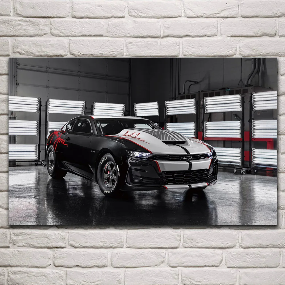 

Camaro copo force edition, тюнинг Переднего Вида гоночной машины, тканевые плакаты на стену, картина для гостиной, украшение для дома, арт KR197