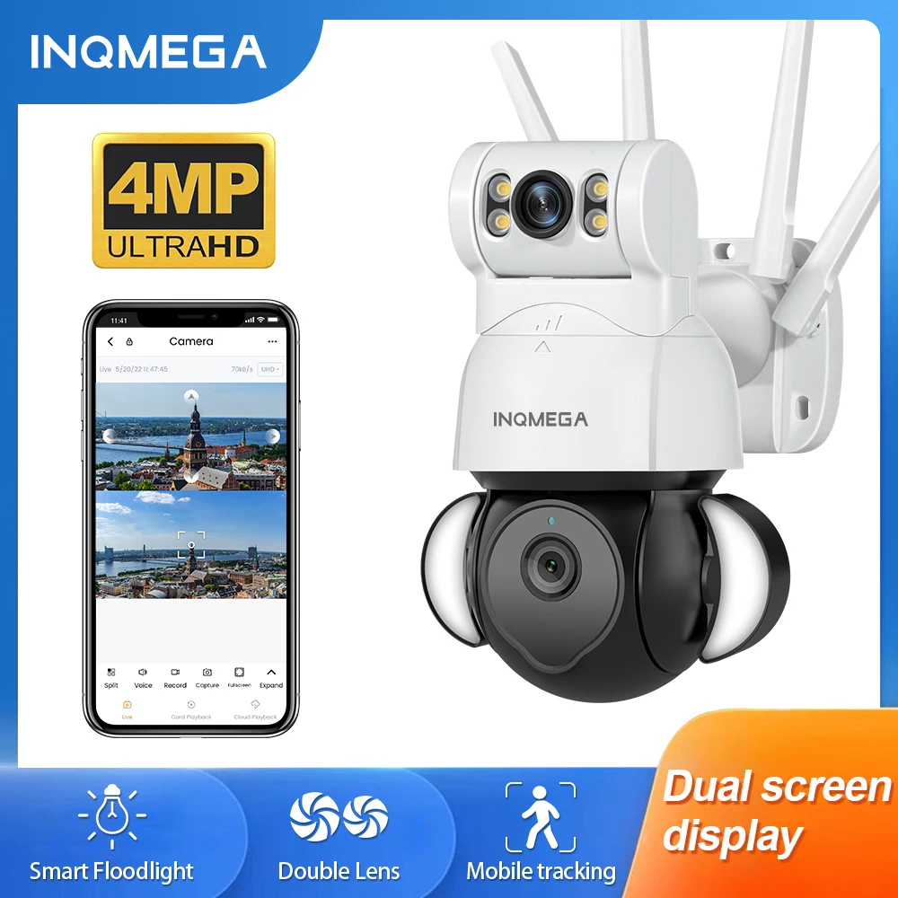 INQMEGA 4MP WIFI камера наблюдения обеспечения безопасности наружная пуля и купольная