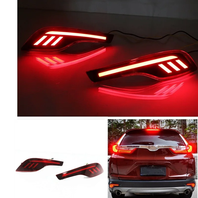 

Car Flashing 2PCS LED Multi-function 12V LED Reflector Lamp Rear Fog Lamp Bumper Light Brake Light For Honda CRV 2017 2018 2019