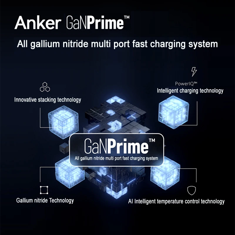 Фото Зарядное устройство Anker USB-C, зарядное устройство Anker 737 GaNPrime 120 Вт, 3-портовое быстрое компактное складное настенное зарядное устройство для ... №2